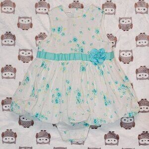 ❄️ 9m | Floral Onesie Poof Dress